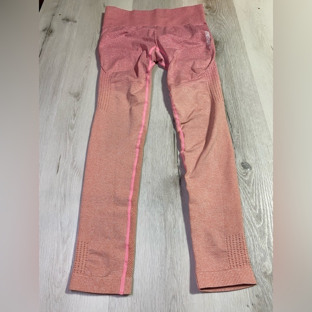 Gymshark Seamless Ombré Pink and Peach Leggings, Estimated Size Medium